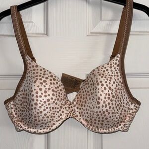 Playtex Brown and Cream Spotted Bra, size 38B, EUC